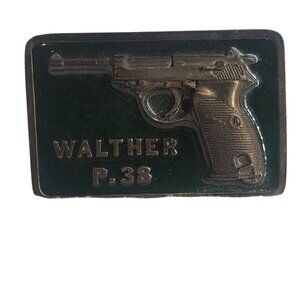 Belt Buckle Walther P.38 Vintage 1975 Gun Pistol Clothing Accessories 70's 80's
